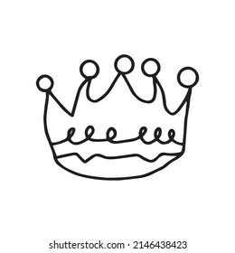 Crown icon. Crown Black elements isolated on white background. Vector illustration.