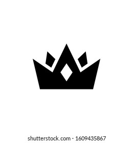 Crown Icon in black flat design on white background