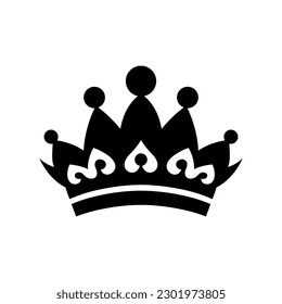 Crown icon. Black king crown symbol. Isolated crown icon. Vector illustration.