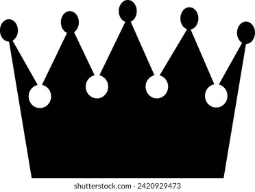 Crown icon. Black king crown symbol. Isolated crown icon. Vector illustration.
