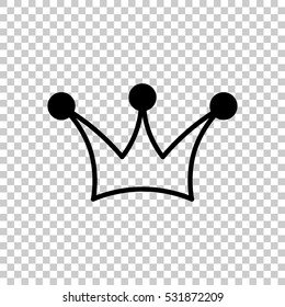 Crown icon. Black icon on transparent background.