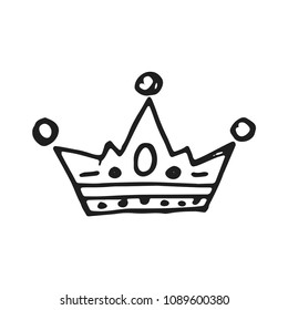 crown icon black on white background vector.