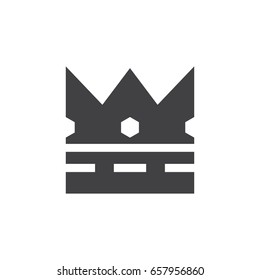 Crown icon in black on a white background. Vector illustration