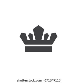 Crown icon in black on a white background. Vector illustration