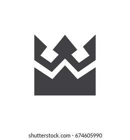 Crown icon in black on a white background. Vector illustration