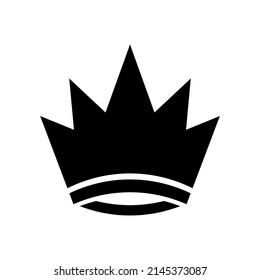 Crown Icon Black Silhouette Front Side Stock Vector (Royalty Free ...