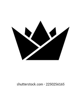 Crown icon. Black silhouette. Front side view. Vector simple flat graphic illustration. Isolated object on a white background. Isolate.