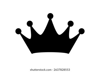 Crown icon, black silhouettes of crowns isolated on a white background.Vector Illustration design.