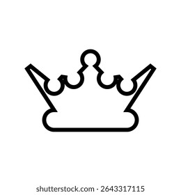 Crown icon. Black vector illustration.