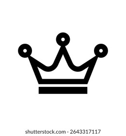 Icono de la corona. Ilustración vectorial negra.
