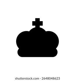 Ícone da coroa. Ilustração de vetor preto.