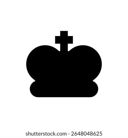 Ícone da coroa. Ilustração de vetor preto.