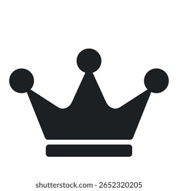 Ícone da coroa. Ilustração de vetor preto.