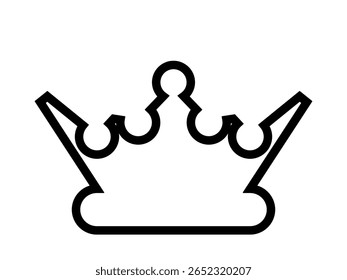Ícone da coroa. Ilustração de vetor preto.