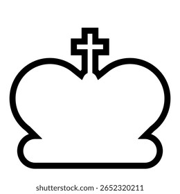 Ícone da coroa. Ilustração de vetor preto.