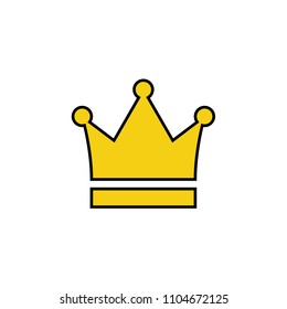 Crown icon, black & yellow vector illustration