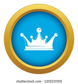 Crown icon blue vector isolated on white background for any design