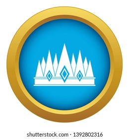 Crown icon blue vector isolated on white background for any design