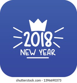 Crown icon blue vector isolated on white background