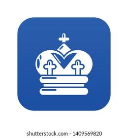 Crown icon blue vector isolated on white background