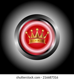 Crown Icon button vector