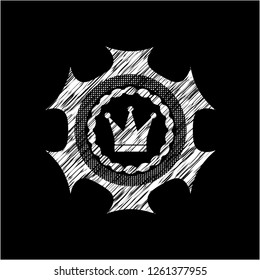 crown icon with chalkboard texture