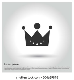 Crown icon. Circle concept web buttons. vector illustration. Flat design style