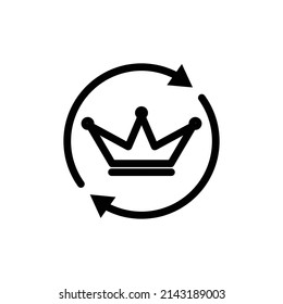 Crown icon with circle. suitable for power symbol, legitimacy, immortality, glory, prosperity, glory. line icon style. simple design editable. Design template vector