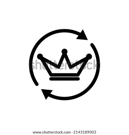 Crown icon with circle. suitable for power symbol, legitimacy, immortality, glory, prosperity, glory. line icon style. simple design editable. Design template vector