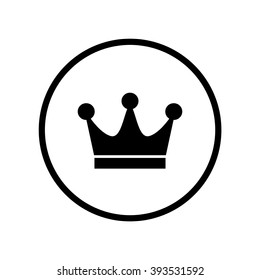 Crown icon in circle . Vector illustration