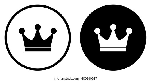 Crown icon in circle . Vector illustration