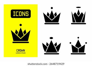 Icono de la corona. Colección Ilustración vectorial de iconos para empresas. Diseño de icono negro.