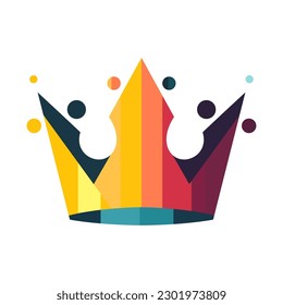 Crown icon. Color king crown symbol. Isolated crown icon. Vector illustration.