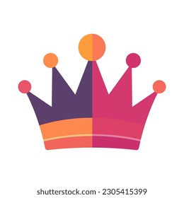 Crown icon. Color king crown symbol. Isolated crown icon. Vector illustration.