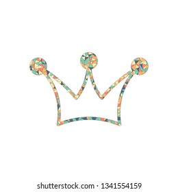 Crown icon. Colored mosaic with polygons