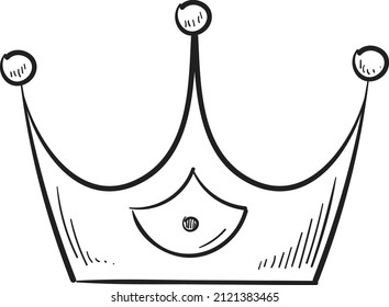 Crown icon. Cute fairytale tiara. Royal power emblem