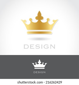 Crown icon, design element for business 