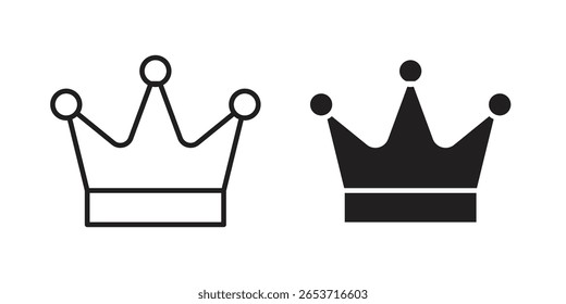 Crown icon design element. Editable stroke. Vector