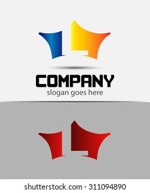 Crown icon design element, letter L symbol 