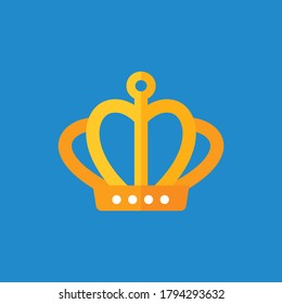 Crown icon design in flat style. vector illustration
