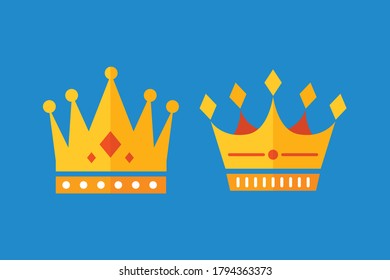 Crown icon design in flat style. vector illustration