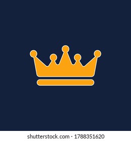 Crown icon design isolated on color background. Gold, yellow, navy blue. Trendy flat style. Vector illustration. Suitable for landing pages, stickers, logo, icons, templates stickers and posters.