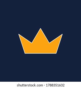 Crown icon design isolated on color background. Gold, yellow, navy blue. Trendy flat style. Vector illustration. Suitable for landing pages, stickers, logo, icons, templates stickers and posters.