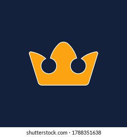 Crown icon design isolated on color background. Gold, yellow, navy blue. Trendy flat style. Vector illustration. Suitable for landing pages, stickers, logo, icons, templates stickers and posters.