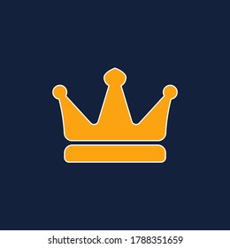 Crown icon design isolated on color background. Gold, yellow, navy blue. Trendy flat style. Vector illustration. Suitable for landing pages, stickers, logo, icons, templates stickers and posters.