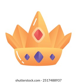 Crown icon designed in flat style 