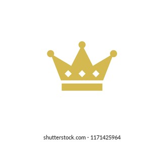 Crown Icon With Diamond Vector Logo Template