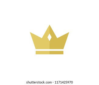 Crown Icon With Diamond Vector Logo Template