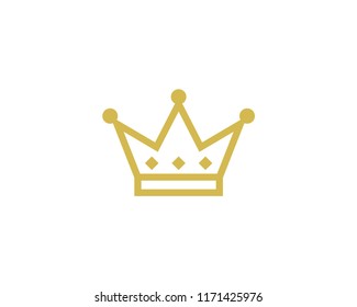 Crown Icon With Diamond Vector Logo Template