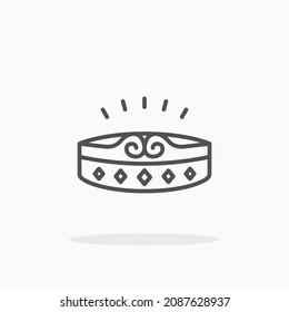Crown icon. Editable Stroke and pixel perfect. Outline style. Vector illustration. Enjoy this icon for your project.